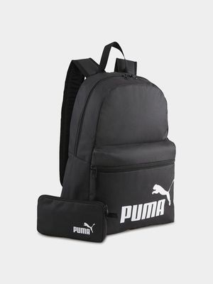 Puma Phase  Black Backpack Set