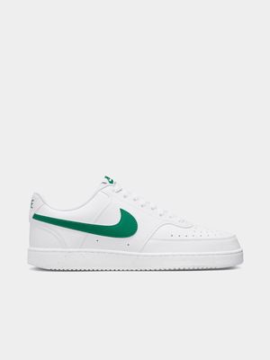 Mens Nike Court Vision White/Green Low Sneakers