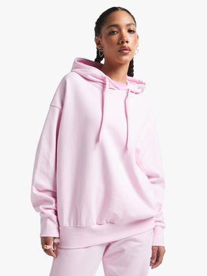 adidas Originals Women's Oversized Essentials Pink Hoodie