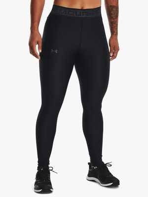 Womens Under Armour Branded Waistband  Black Tights