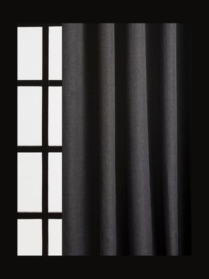 Curtain Eyelet Melange Charcoal 265x250cm