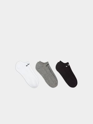 Nike Unisex Everyday Cushioned No-Show 3 pack Multicolour Socks