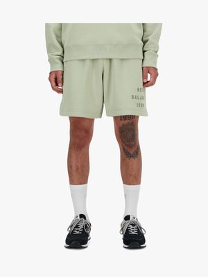 New Balance Men's Iconic Collegiate Olive Shorts
