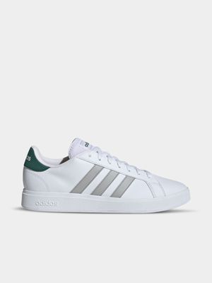 Mens adidas Grand Court Base 2 White/Grey/Green Sneakers