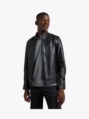 Fabiani Men's Collezione Black Leather Jacket