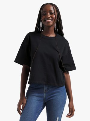 Jet Women's Black Cropped T-Shirt