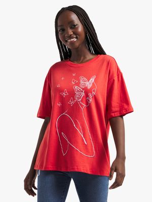 Jet Women's Red Bold Face T-Shirt