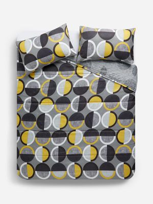 Jet Home Textured Circle Multicolour Comforter Set Single/Three Quarter