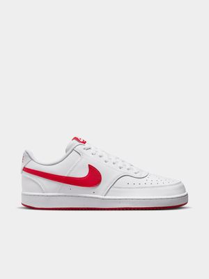 Mens Nike Court Vision Next Nature White/Red Low Sneakers