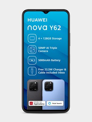 Huawei Nova Y62 Dual Sim + Flask + 15Gb Telkom Sim