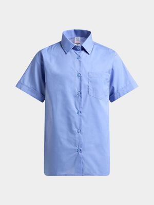 Jet Older Girl's Blue Short Sleeve School Shirt