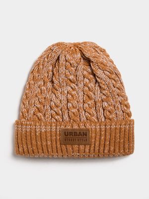 Jet Mens Stone Cable Knit Beanie