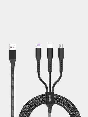 LOOPD 3 In 1 Multi Cable is suitable for Lightning, Micro-USB and Type C mobile devices.