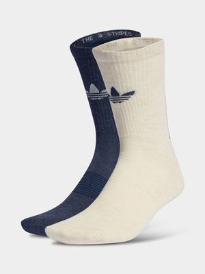 adidas Originals Unisex Crew White/Navy Socks