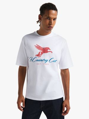 Men's White Country Club Graphic Top