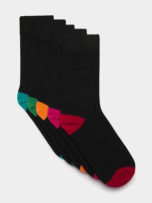 Men's Black 5-Pack Anklet Socks