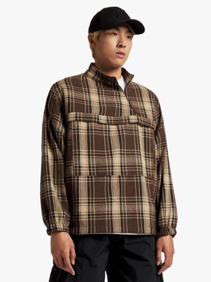 Men's Ecru & Brown Vintage Check Shirt