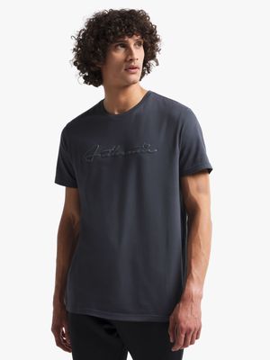 Men's Grey Graphic Print T-Shirt