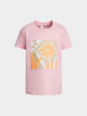 Older Girl's Pink Graphic Print T-Shirt