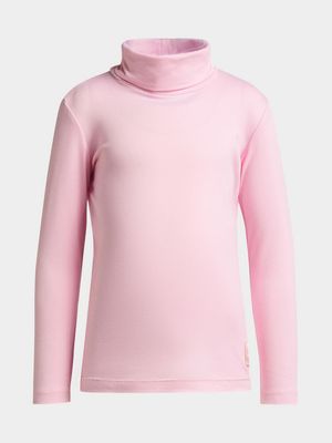 Older Girl's Pink Poloneck Top