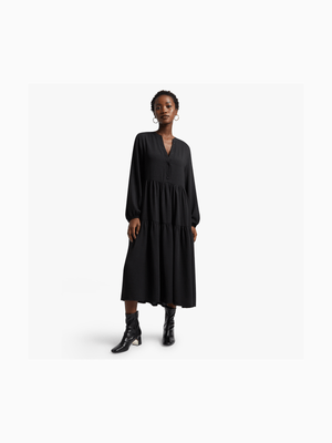 Women's Black Tiered Dress