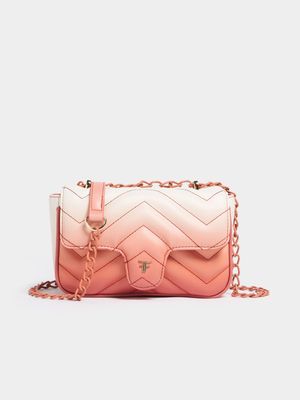 Resin Strap Quilted Ombre Crossbody Bag