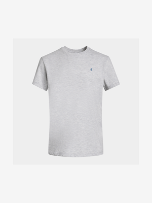 Older Boy's Grey Melange Basic T-Shirt