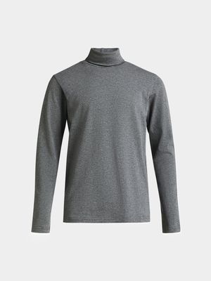 Younger Boy's Grey Poloneck Top