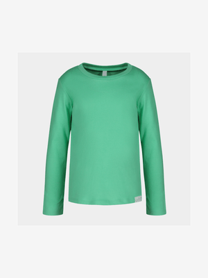 Younger Girl's Green Basic T-Shirt