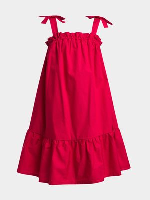 Younger Girls Cotton Strappy Tiered Dress
