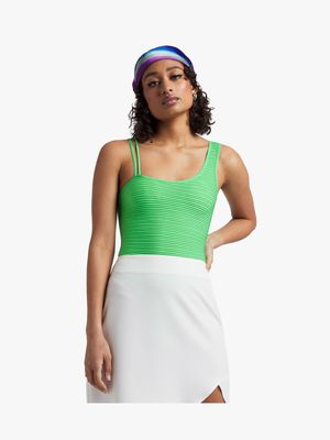 Women's Green Seamless Bodysuit