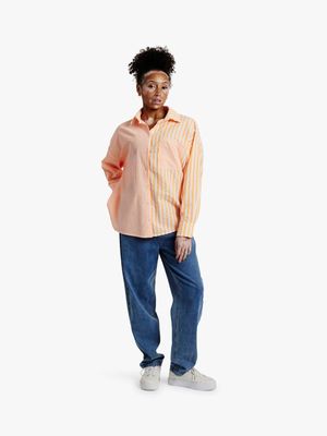 Women's Me&B Orange The Ultimate Oversized Shirt