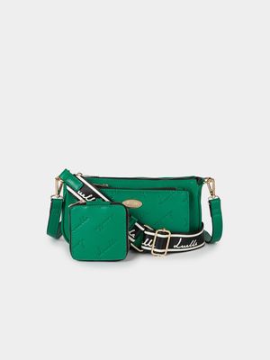 Luella Multi Pouch Crossbody Bag with Embossed Logo