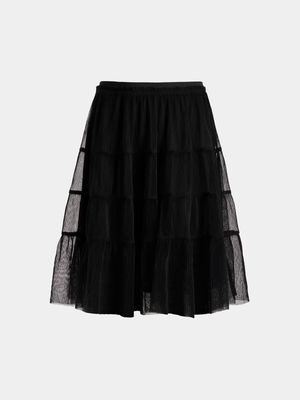 Older Girls Pleated Mesh Skirt