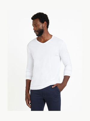 Men's White Long Sleeve T-Shirt