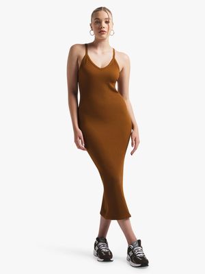 Women's Sand Wide Strap Cami Dress