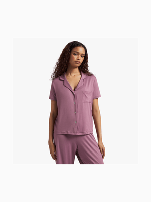 Knit Button Through Sleep Shirt