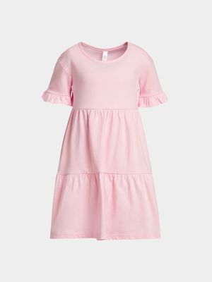 Younger Girl's Pink Tiered Dress