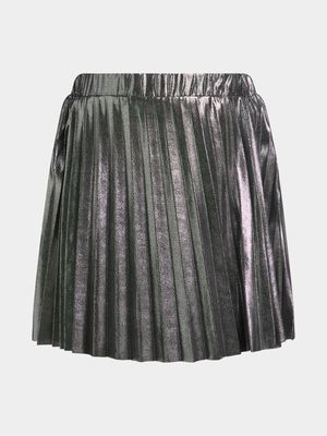Girls Metallic Pleated Skirt