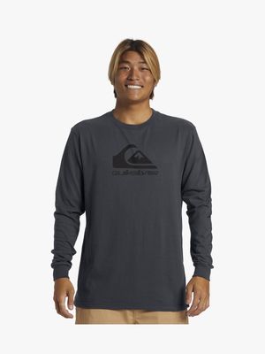 Men's Quiksilver Grey Corp Logo Long Sleeve T-Shirt