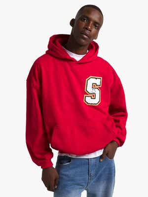 Men's Red Letter Patch Hoodie