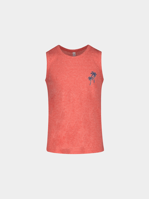 Younger Boy's Coral Palm Graphic Print Vest