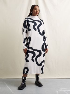 Women's Canvas Printed Soft Knit Dress