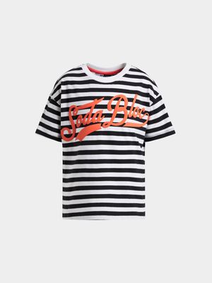 Younger Boys Striped Slogan T-Shirt