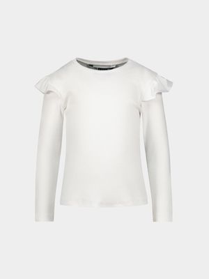 Younger Girls Rib Frill Top