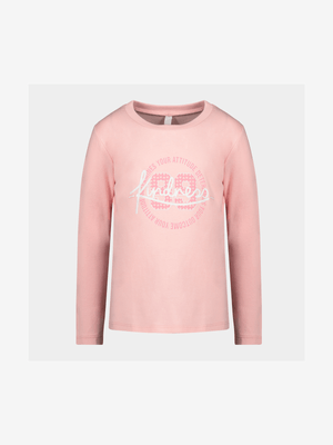 Younger Girl's Pink Graphic Print T-shirt