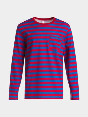 Younger Boy's Red & Navy Striped T-Shirt