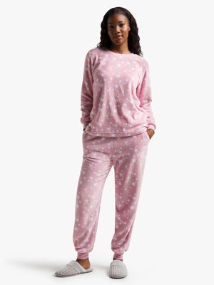 Women's Pink Star Print Sleepwear Set