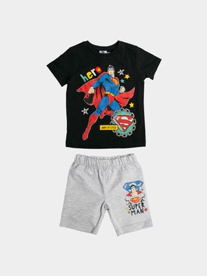 Superman Black Shorts Set