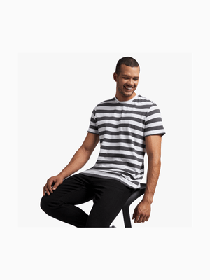 Men's Black & White Striped T-Shirt